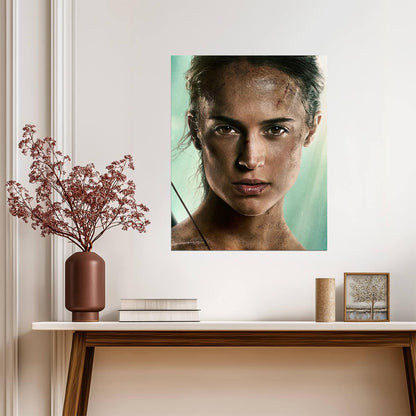 Tomb Raider 2018 Movie Poster | Alicia Vikander as Lara Croft | Close-Up Portrait - Movies & TV Poster