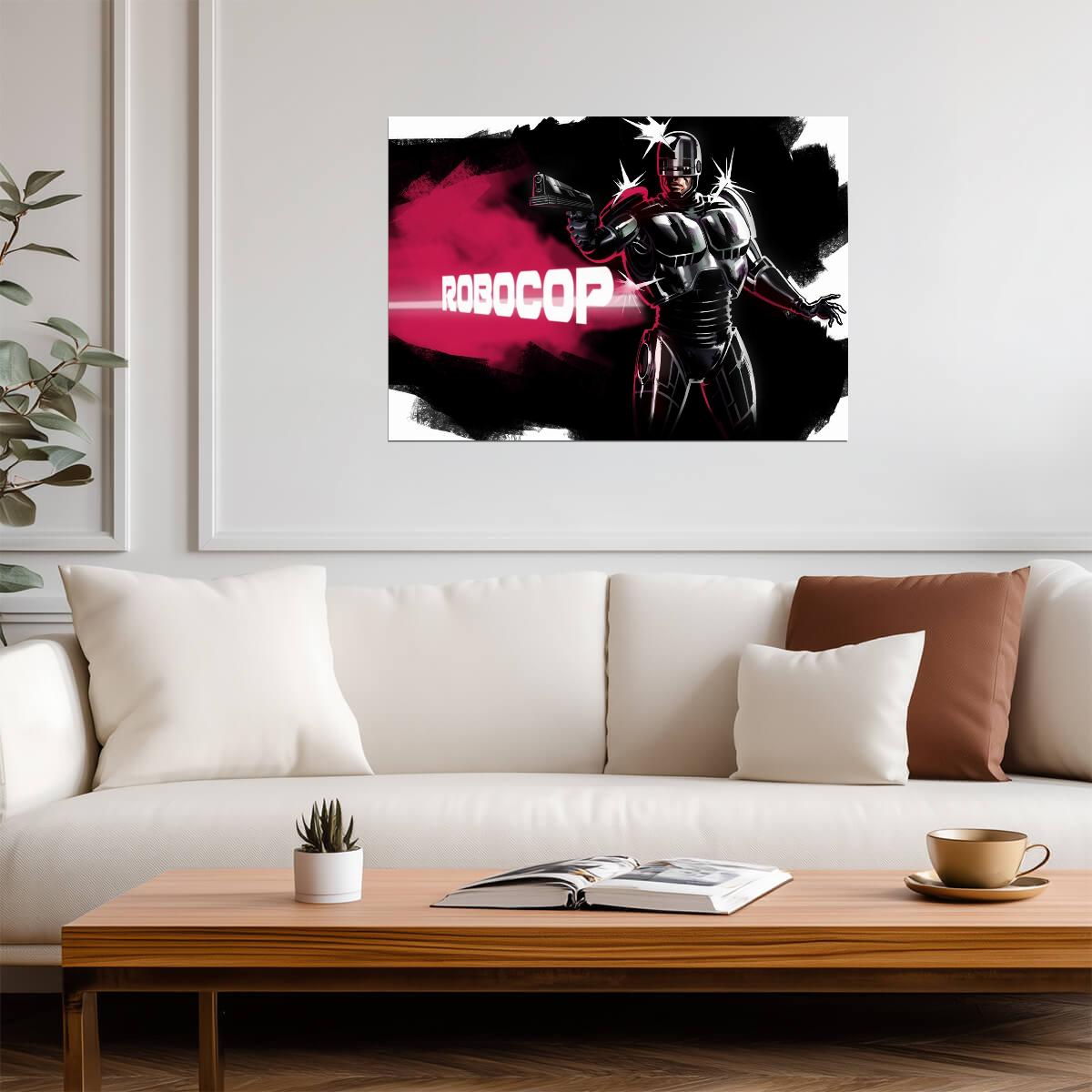 RoboCop 1987 Movie Poster | Black and Red Graphic Illustration - Movies & TV Poster