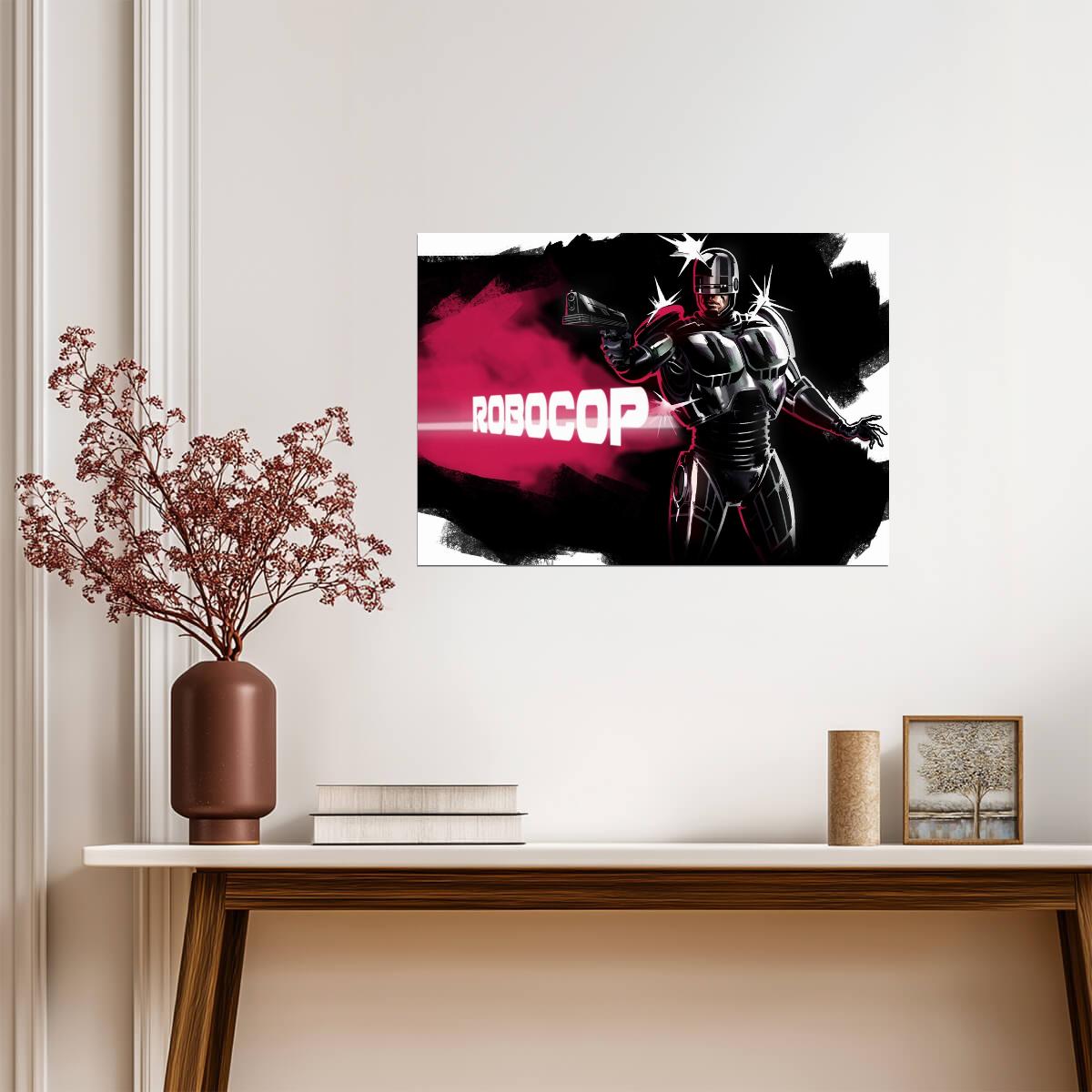 RoboCop 1987 Movie Poster | Black and Red Graphic Illustration - Movies & TV Poster
