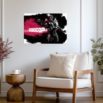 RoboCop 1987 Movie Poster | Black and Red Graphic Illustration - Movies & TV Poster