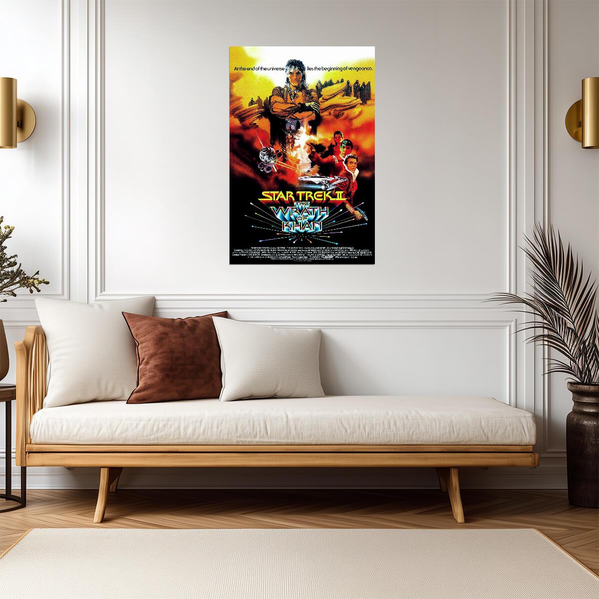Star Trek II The Wrath of Khan Movie Poster | Khan and Enterprise Battle Collage - Movies & TV Poster
