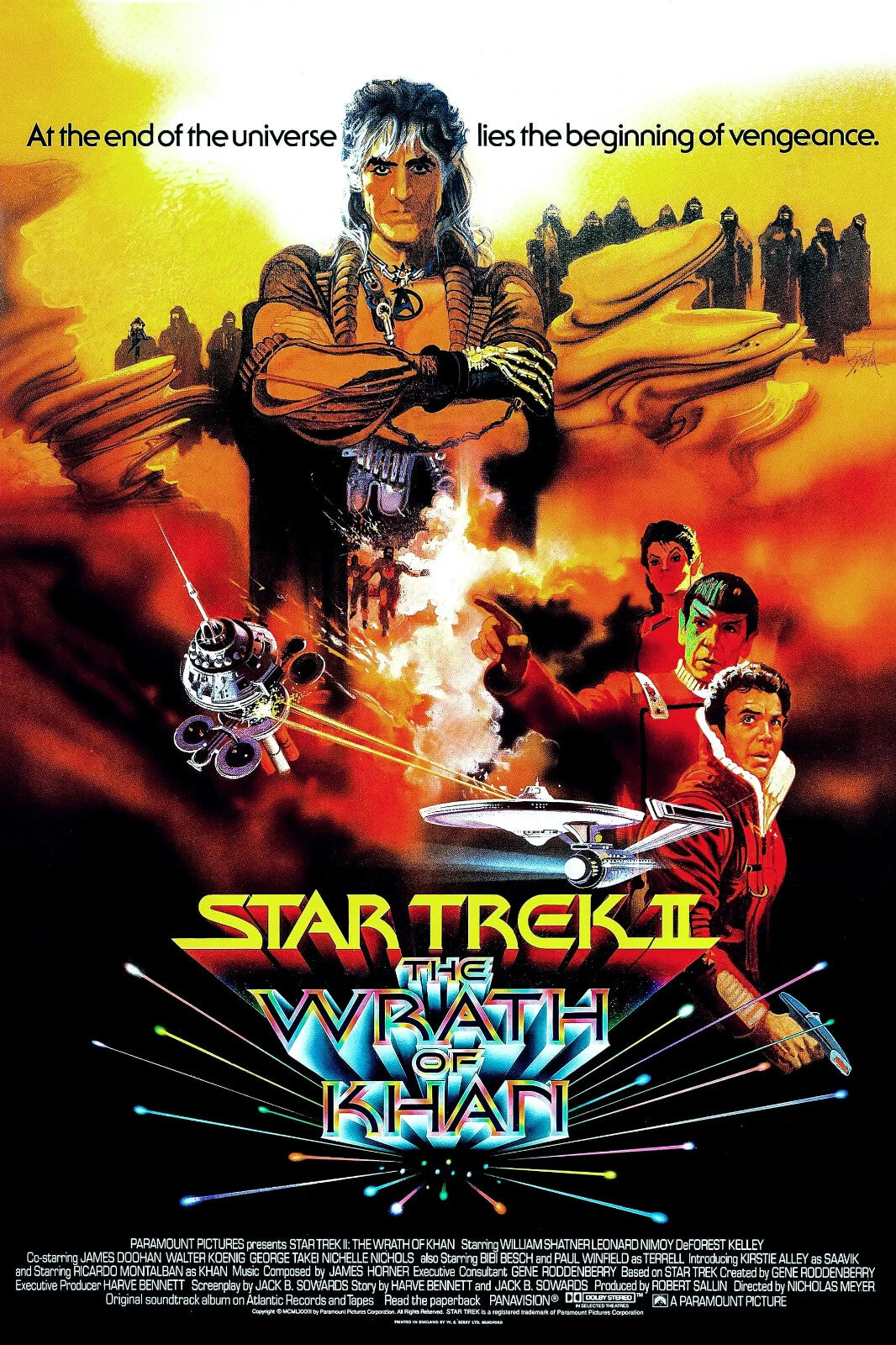 Star Trek II The Wrath of Khan Movie Poster | Khan and Enterprise Battle Collage - Movies & TV Poster