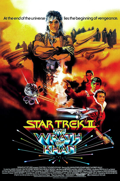 Star Trek II The Wrath of Khan Movie Poster | Khan and Enterprise Battle Collage - Movies & TV Poster