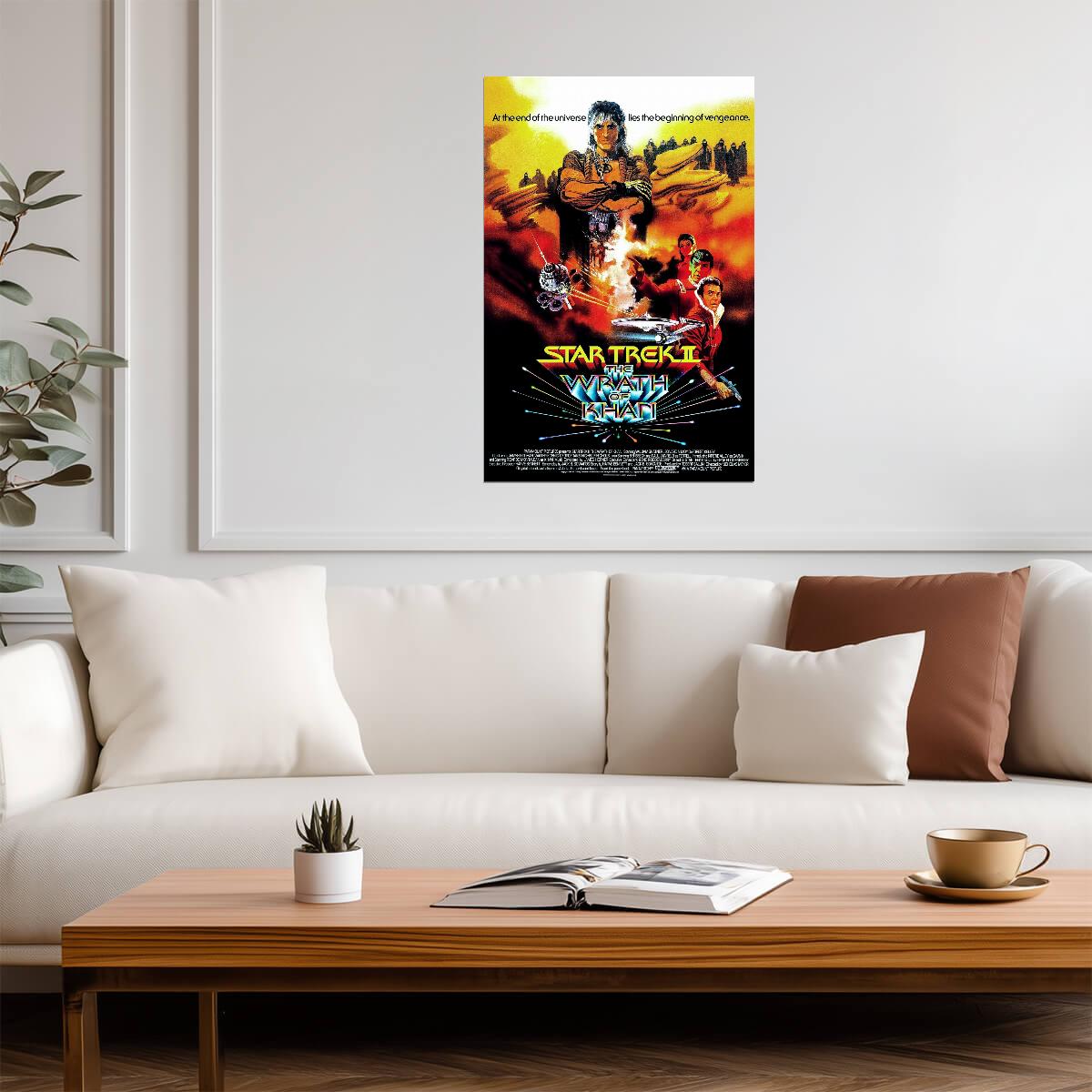 Star Trek II The Wrath of Khan Movie Poster | Khan and Enterprise Battle Collage - Movies & TV Poster