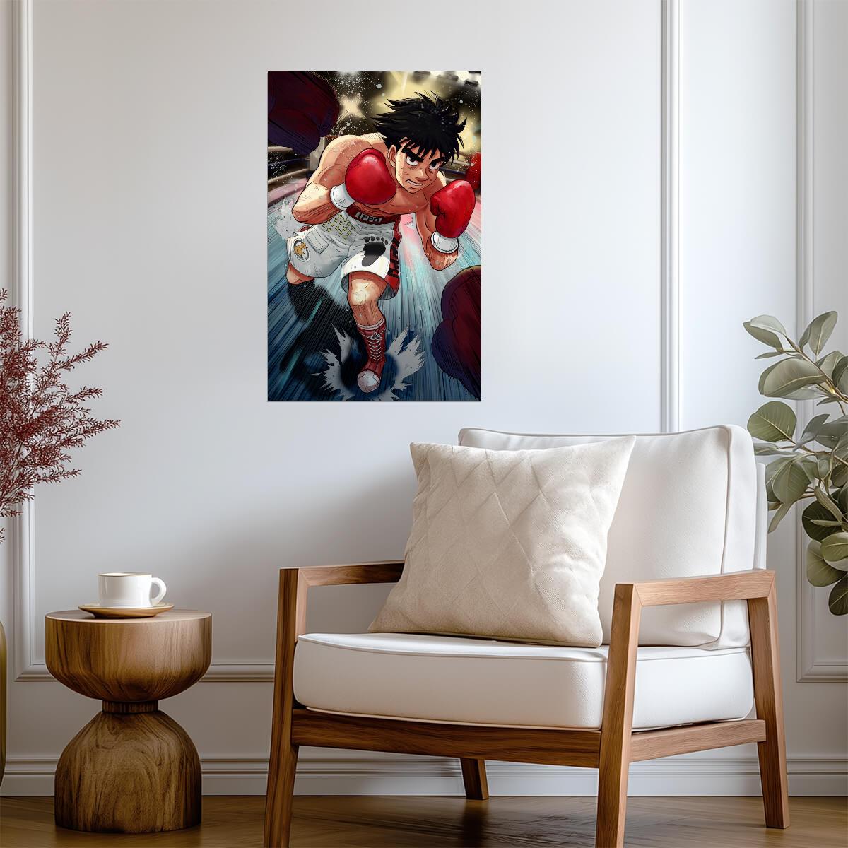 Hajime no Ippo Poster | Ippo Makunouchi Throwing a Punch - Anime Poster