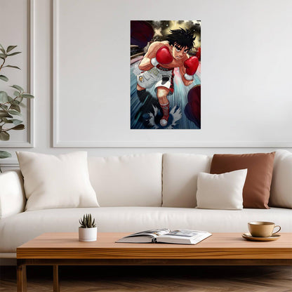 Hajime no Ippo Poster | Ippo Makunouchi Throwing a Punch - Anime Poster