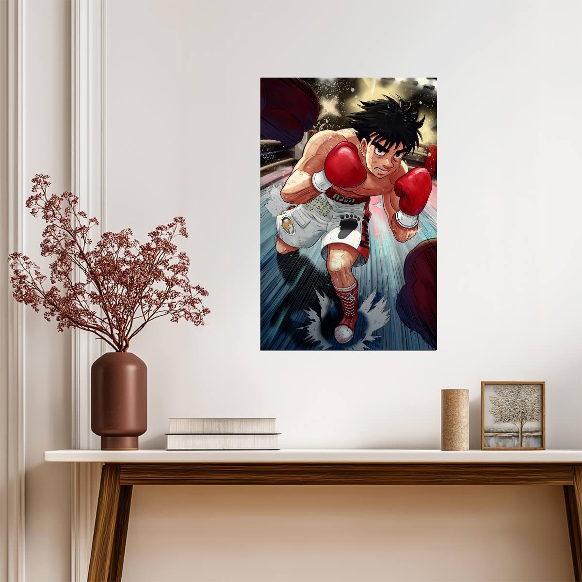 Hajime no Ippo Poster | Ippo Makunouchi Throwing a Punch - Anime Poster