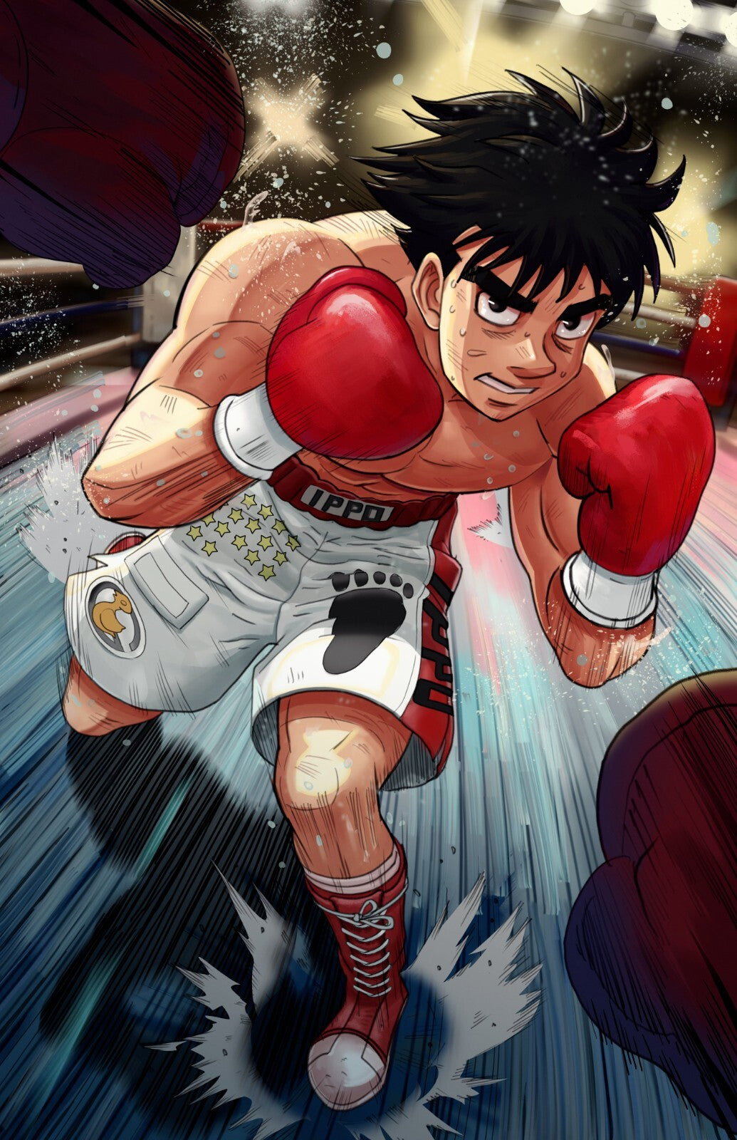 Hajime no Ippo Poster | Ippo Makunouchi Throwing a Punch - Anime Poster