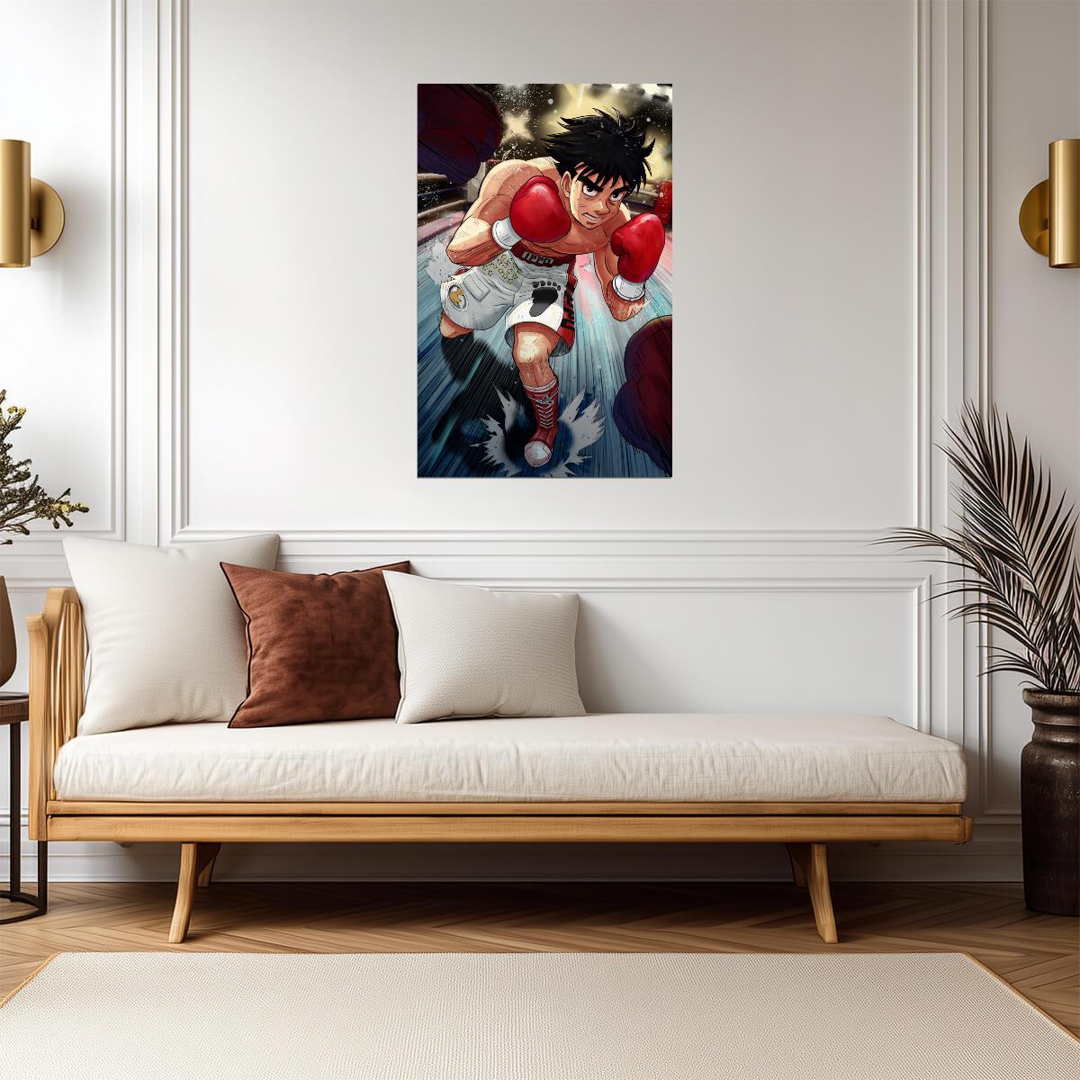 Hajime no Ippo Poster | Ippo Makunouchi Throwing a Punch - Anime Poster