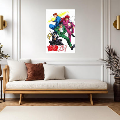 Yu Yu Hakusho Poster | Team Urameshi with Spirit Energy - Anime Poster