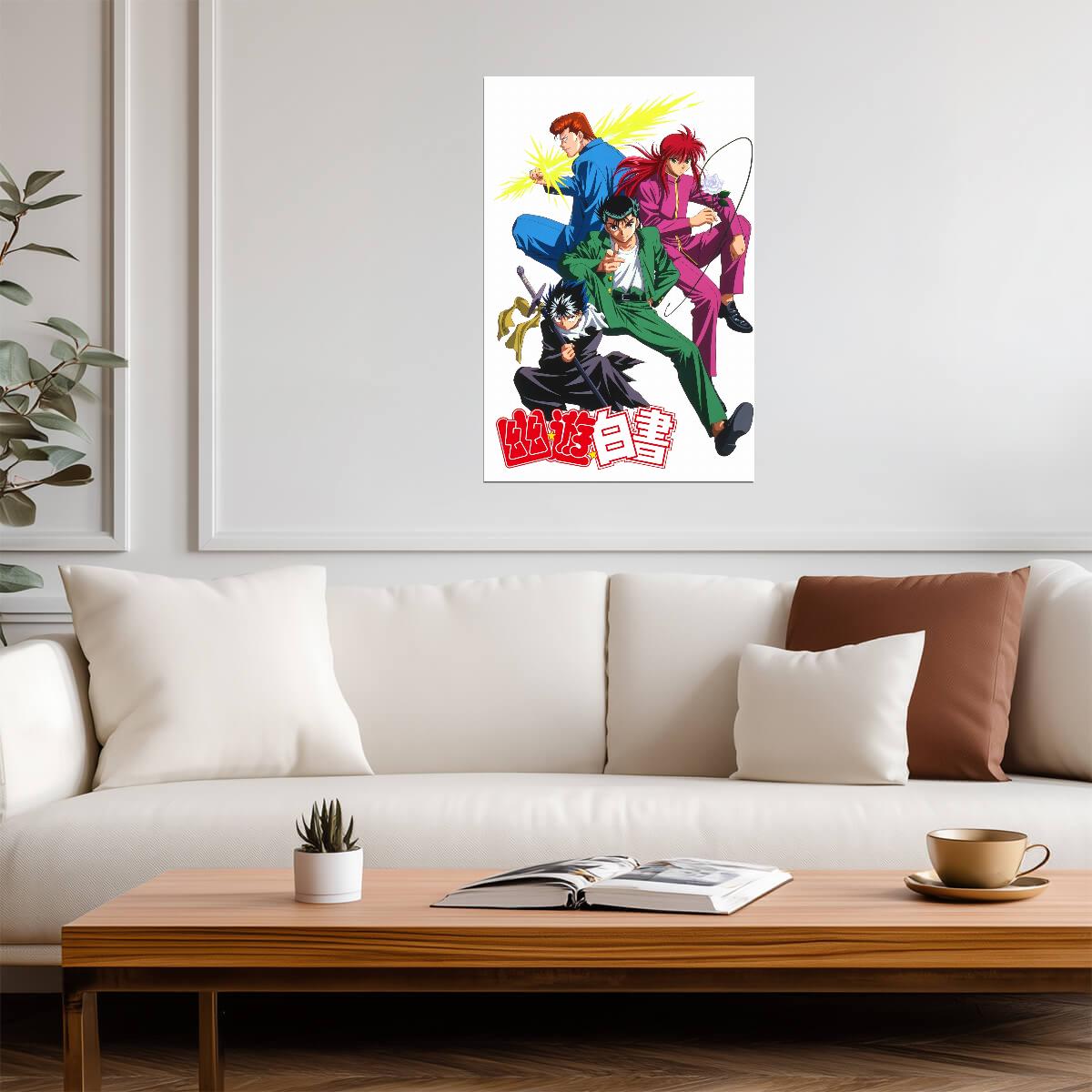 Yu Yu Hakusho Poster | Team Urameshi with Spirit Energy - Anime Poster