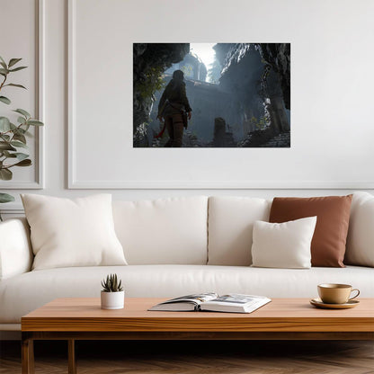 Tomb Raider Poster | Lara Croft Entering a Ruined Tomb - Video Games Poster