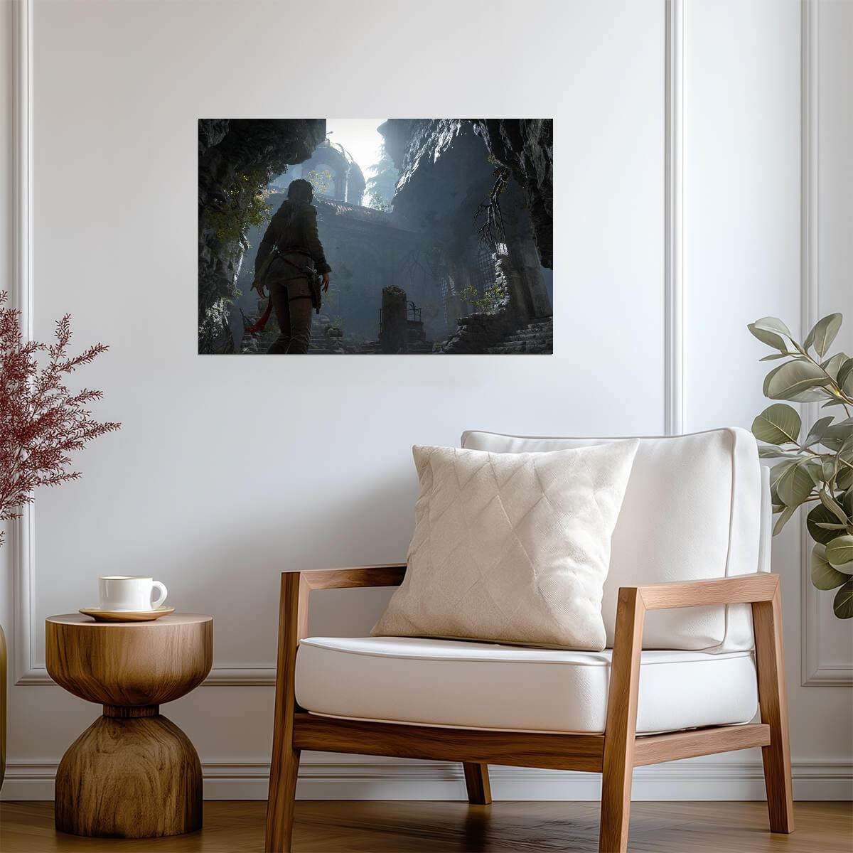 Tomb Raider Poster | Lara Croft Entering a Ruined Tomb - Video Games Poster