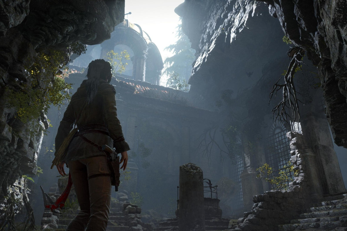 Tomb Raider Poster | Lara Croft Entering a Ruined Tomb - Video Games Poster