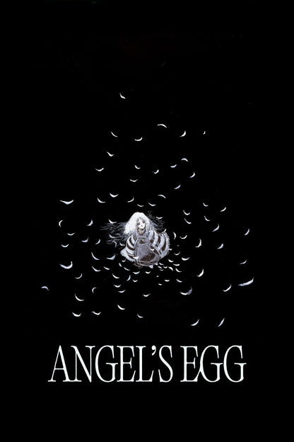 Angel's Egg Movie Poster | Girl Surrounded by White Feathers - Anime Poster