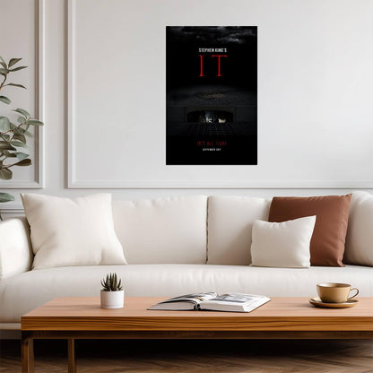 IT 2017 Movie Poster | Pennywise Watching from the Street Drain - Movies & TV Poster