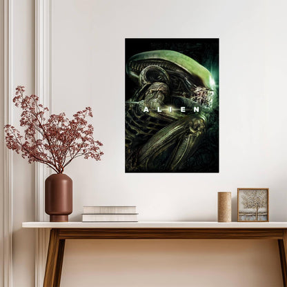 Alien 1979 Movie Poster | Xenomorph Profile | Biomechanical Art Print - Movies & TV Poster