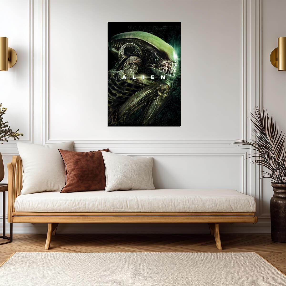 Alien 1979 Movie Poster | Xenomorph Profile | Biomechanical Art Print - Movies & TV Poster