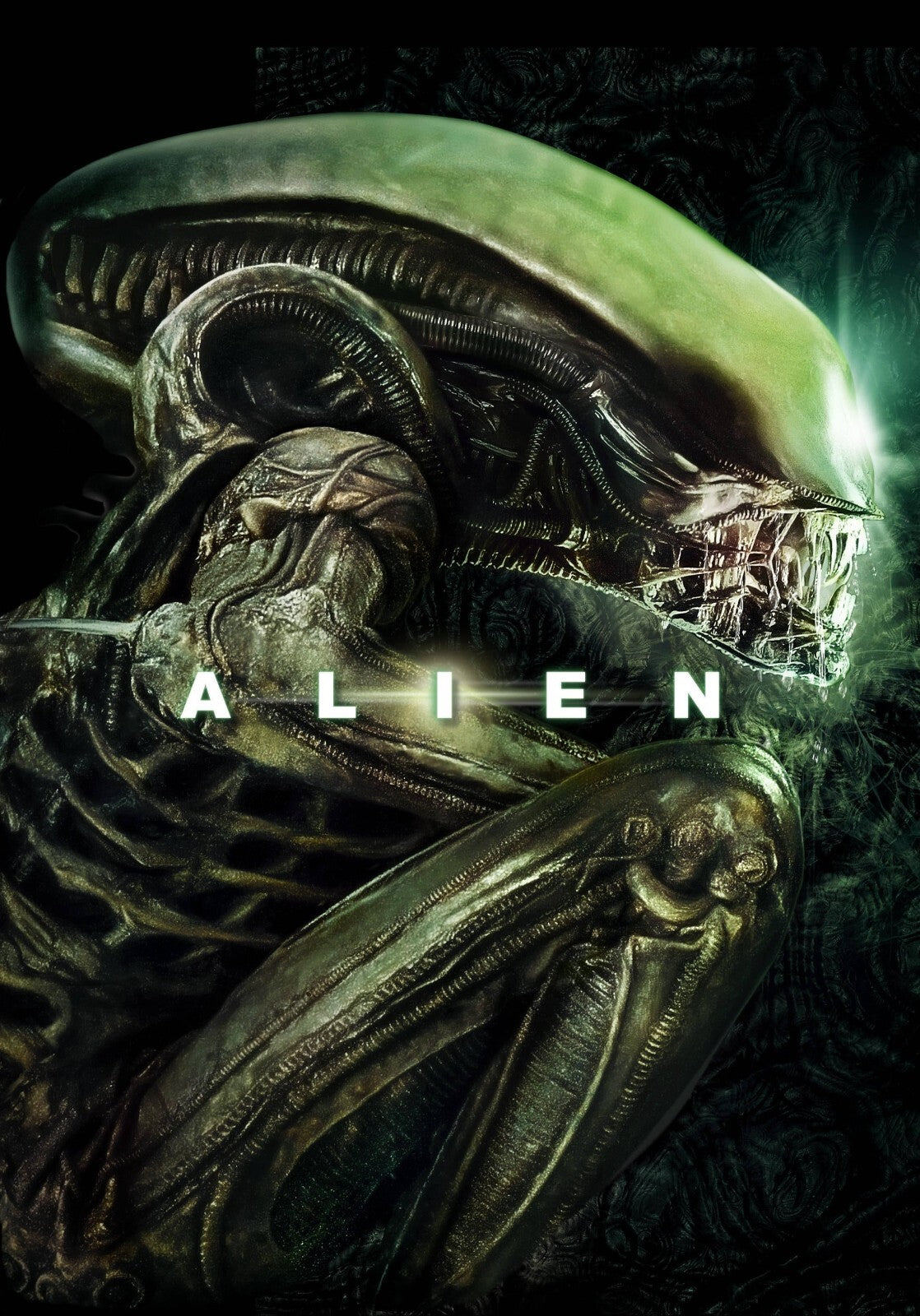Alien 1979 Movie Poster | Xenomorph Profile | Biomechanical Art Print - Movies & TV Poster