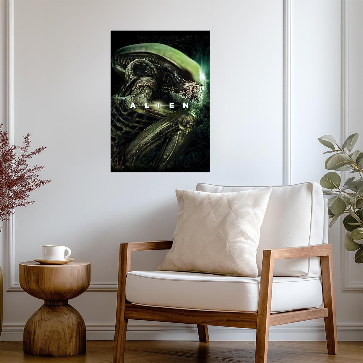 Alien 1979 Movie Poster | Xenomorph Profile | Biomechanical Art Print - Movies & TV Poster