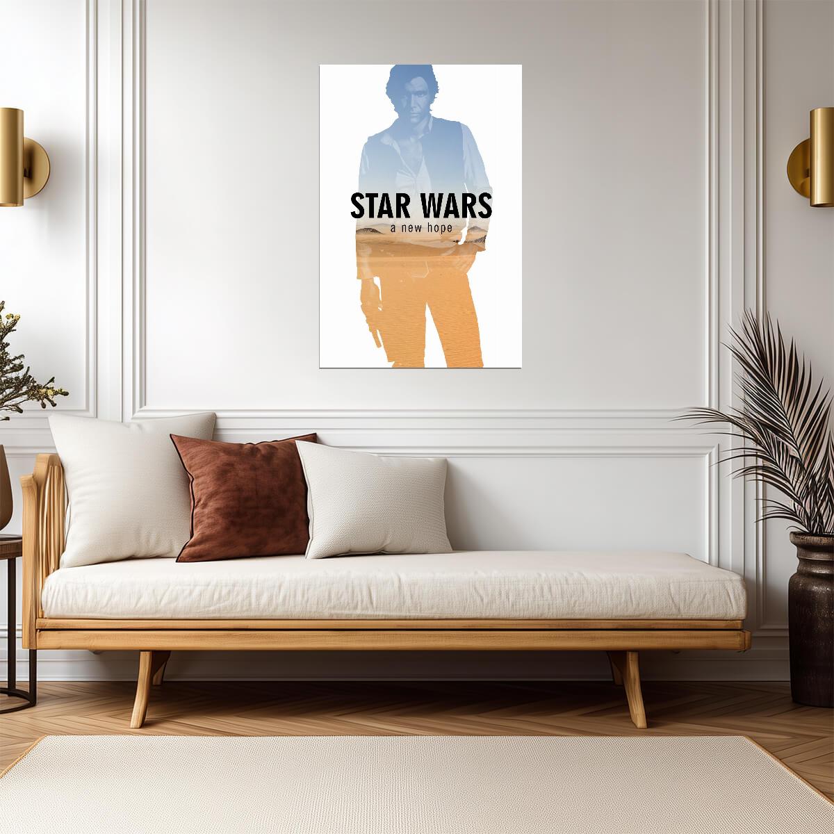 Star Wars A New Hope Movie Poster | Han Solo Silhouette Print - Movies & TV Poster