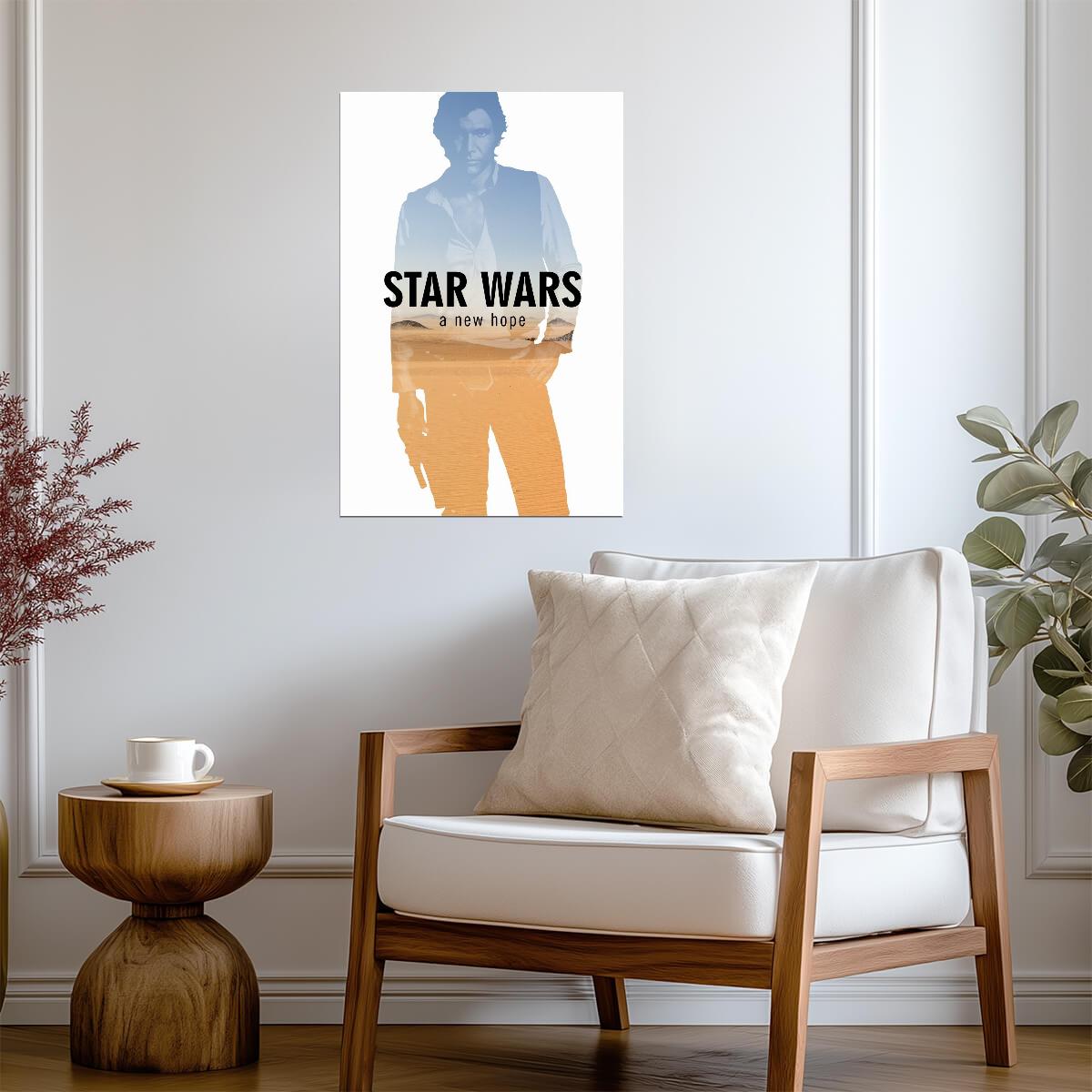 Star Wars A New Hope Movie Poster | Han Solo Silhouette Print - Movies & TV Poster