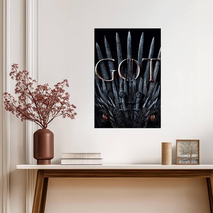 Game of Thrones Poster | Iron Throne with Dragon Eyes - Movies & TV Poster