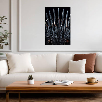 Game of Thrones Poster | Iron Throne with Dragon Eyes - Movies & TV Poster
