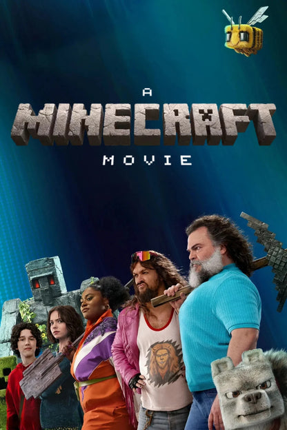A Minecraft Movie Poster | Cast with Bee and Wolf - Movies & TV Poster
