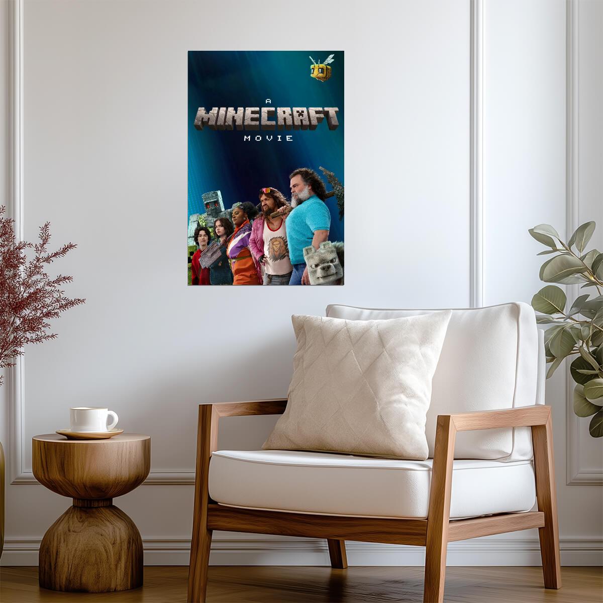 A Minecraft Movie Poster | Cast with Bee and Wolf - Movies & TV Poster