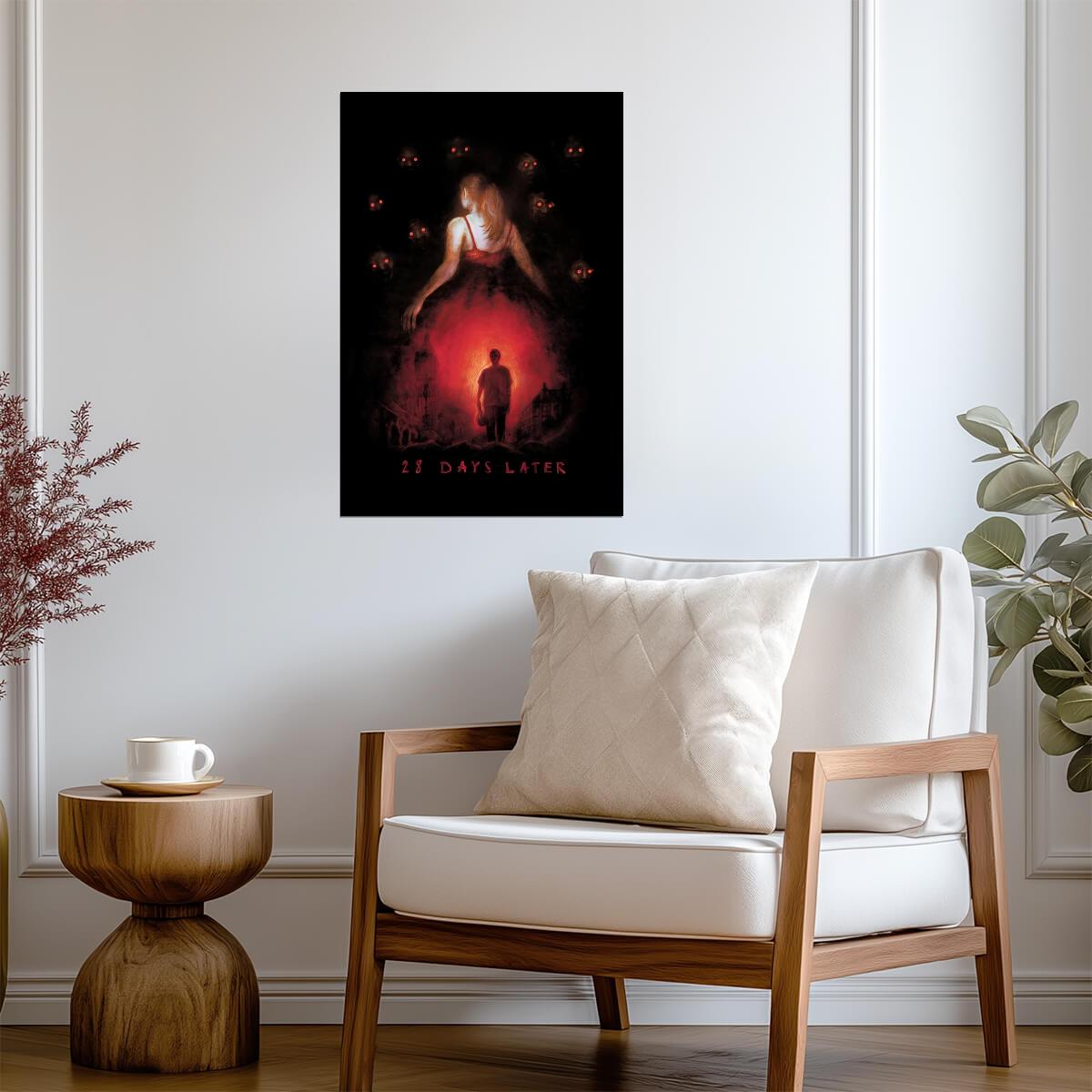 28 Days Later Poster | Red and Black Horror Collage Print - Movies & TV Poster