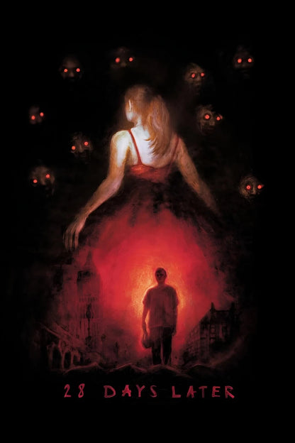 28 Days Later Poster | Red and Black Horror Collage Print - Movies & TV Poster
