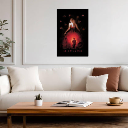 28 Days Later Poster | Red and Black Horror Collage Print - Movies & TV Poster