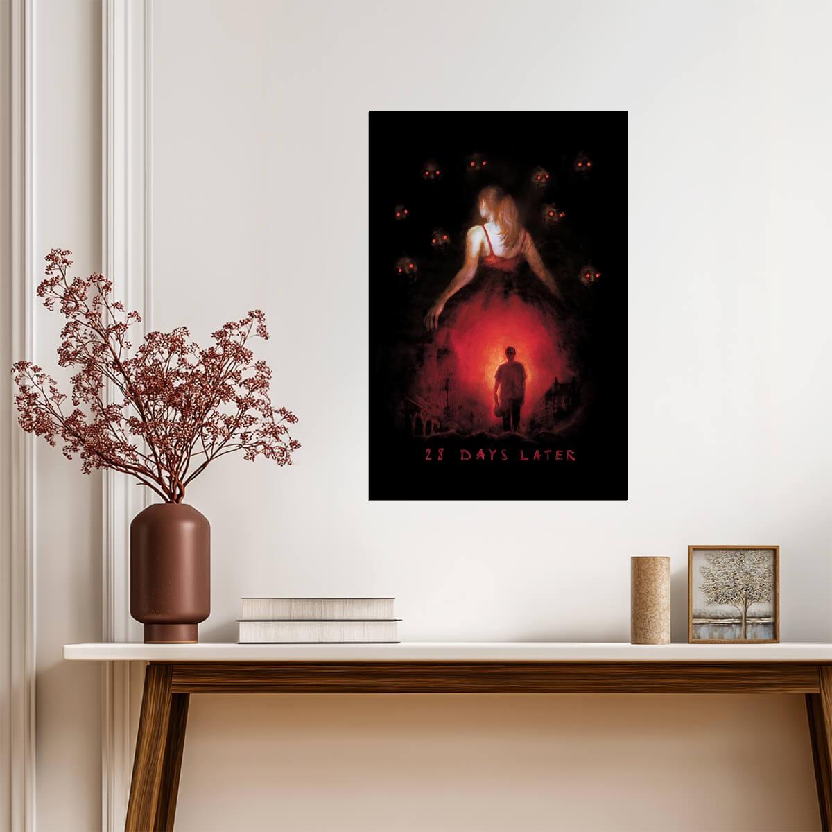 28 Days Later Poster | Red and Black Horror Collage Print - Movies & TV Poster