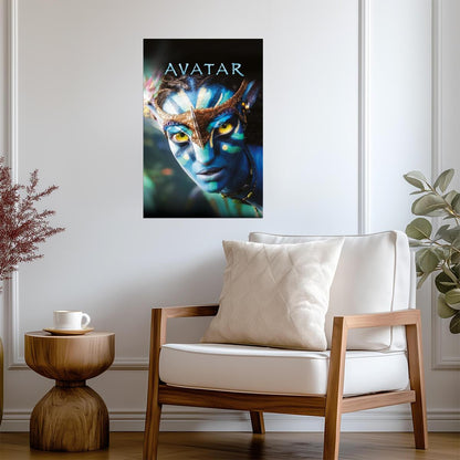Avatar 2009 Movie Poster | Neytiri Painted Face Close-Up - Movies & TV Poster