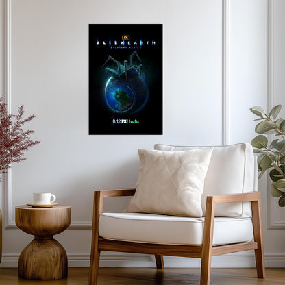 Alien Earth Poster | Facehugger on the Planet | Sci-Fi Horror Series - Movies & TV Poster