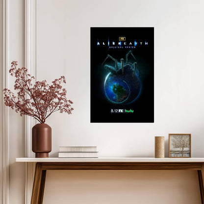 Alien Earth Poster | Facehugger on the Planet | Sci-Fi Horror Series - Movies & TV Poster