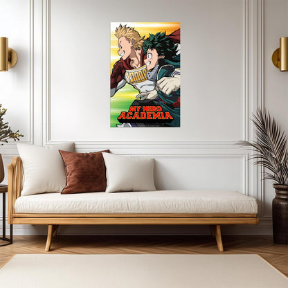 My Hero Academia Poster | Deku and Mirio Togata in Action - Anime Poster