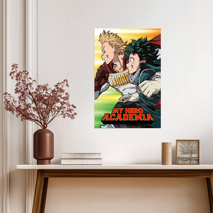 My Hero Academia Poster | Deku and Mirio Togata in Action - Anime Poster