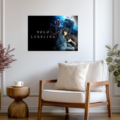 Solo Leveling Poster | Sung Jinwoo Before and After | Throne Collage - Anime Poster