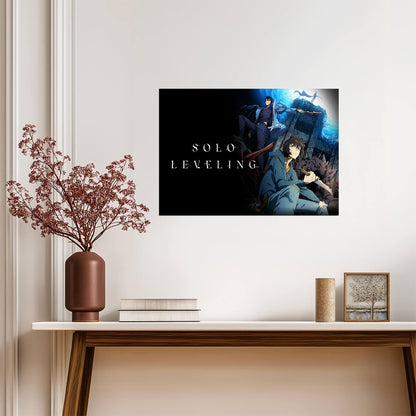 Solo Leveling Poster | Sung Jinwoo Before and After | Throne Collage - Anime Poster