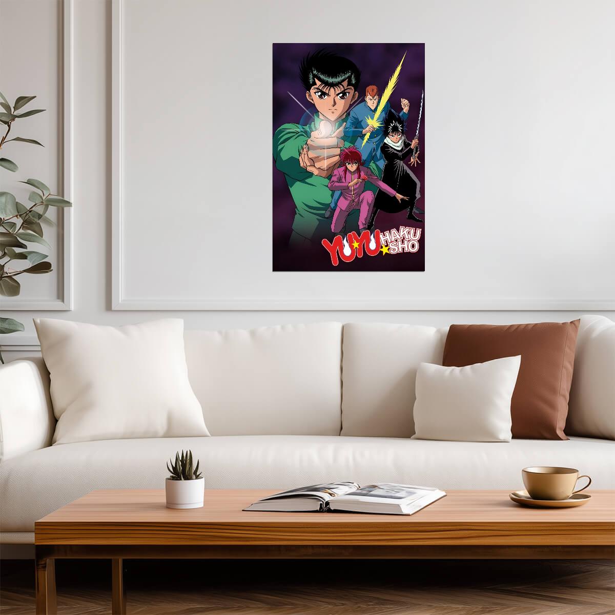 Yu Yu Hakusho Poster | Yusuke's Spirit Gun and Team Urameshi - Anime Poster