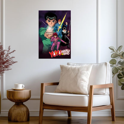 Yu Yu Hakusho Poster | Yusuke's Spirit Gun and Team Urameshi - Anime Poster