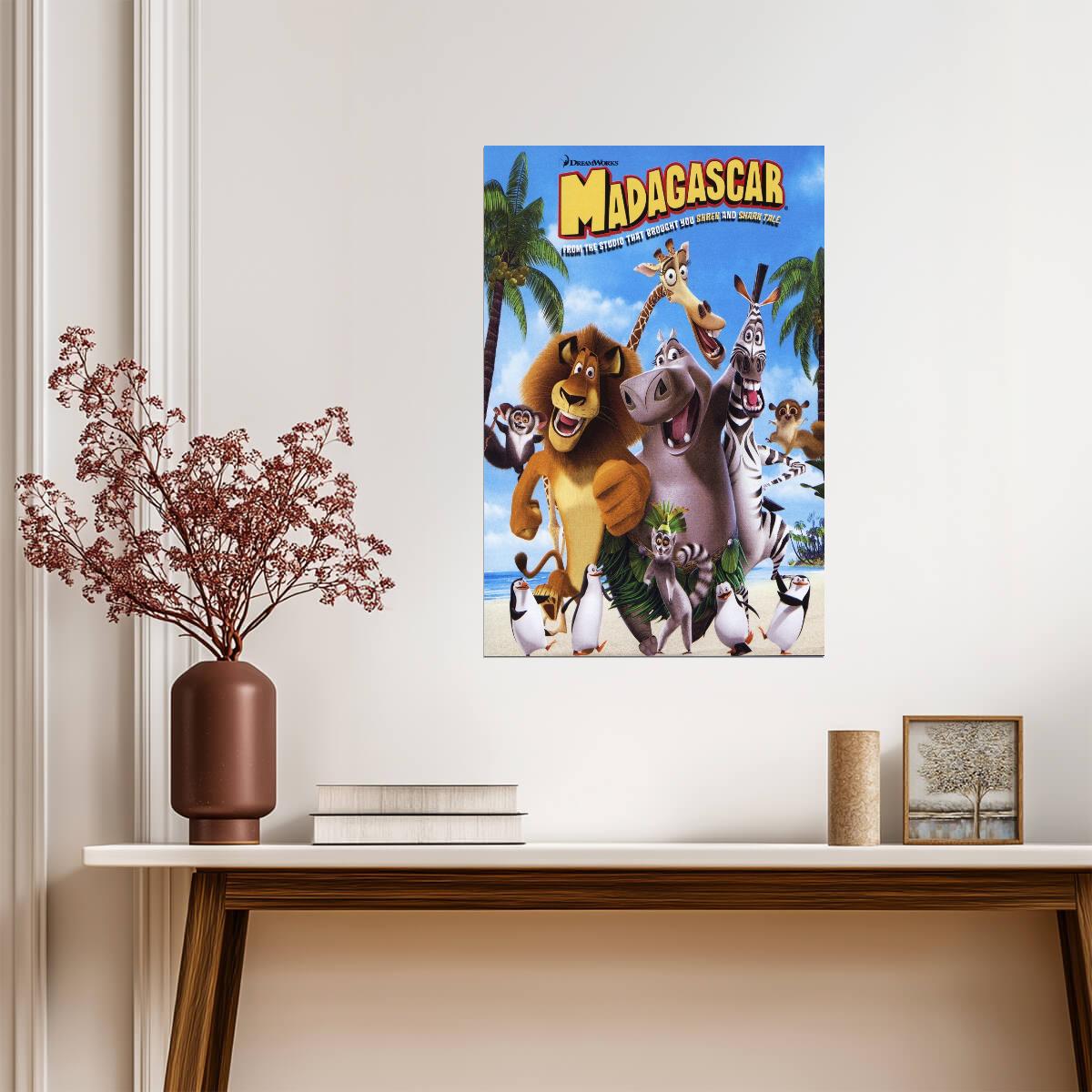 Madagascar Movie Poster | Alex, Marty, Melman and Gloria - Movies & TV Poster