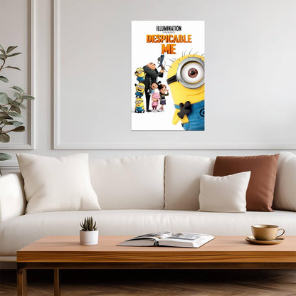 Despicable Me Movie Poster | Gru, the Girls and a Minion Close-Up - Movies & TV Poster