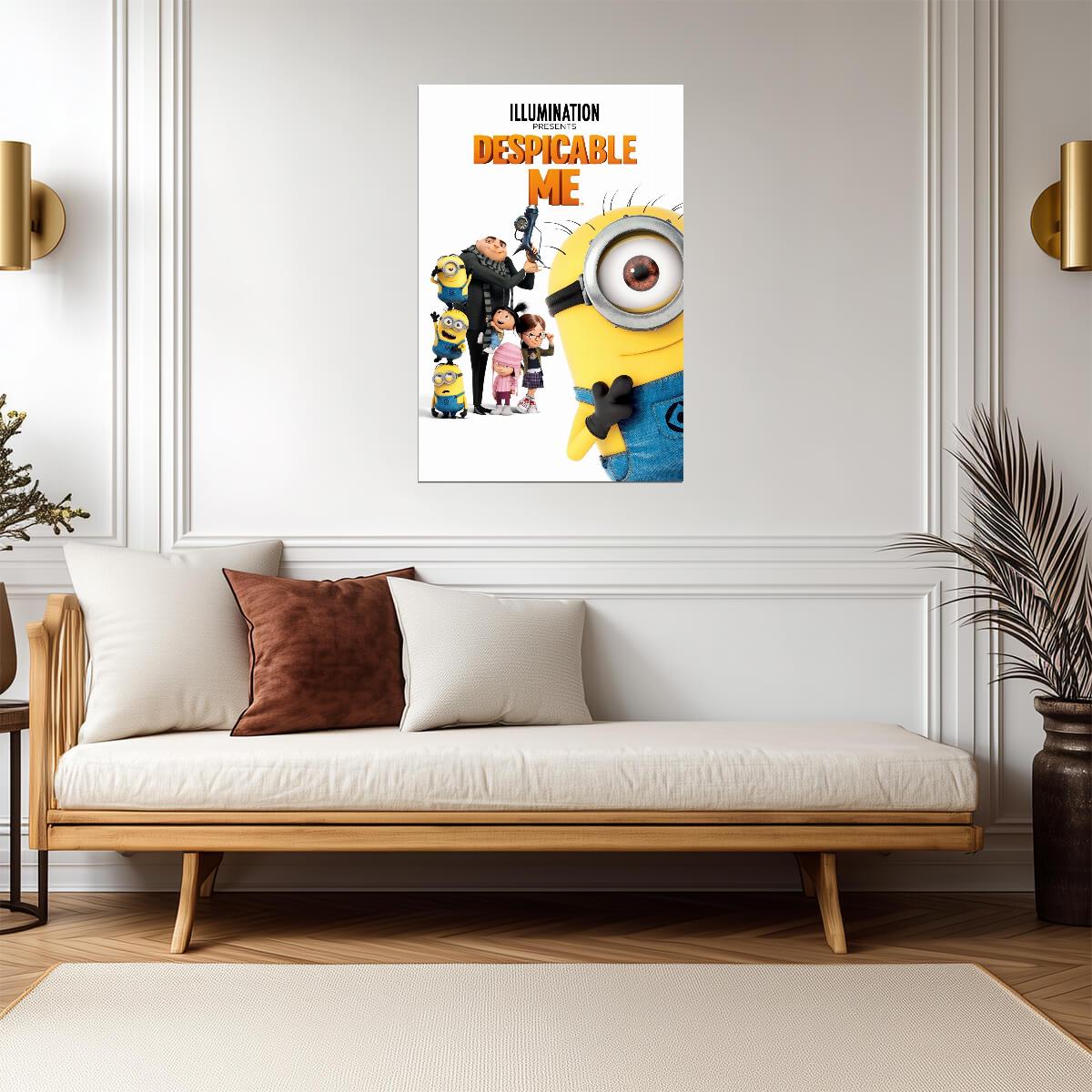 Despicable Me Movie Poster | Gru, the Girls and a Minion Close-Up - Movies & TV Poster