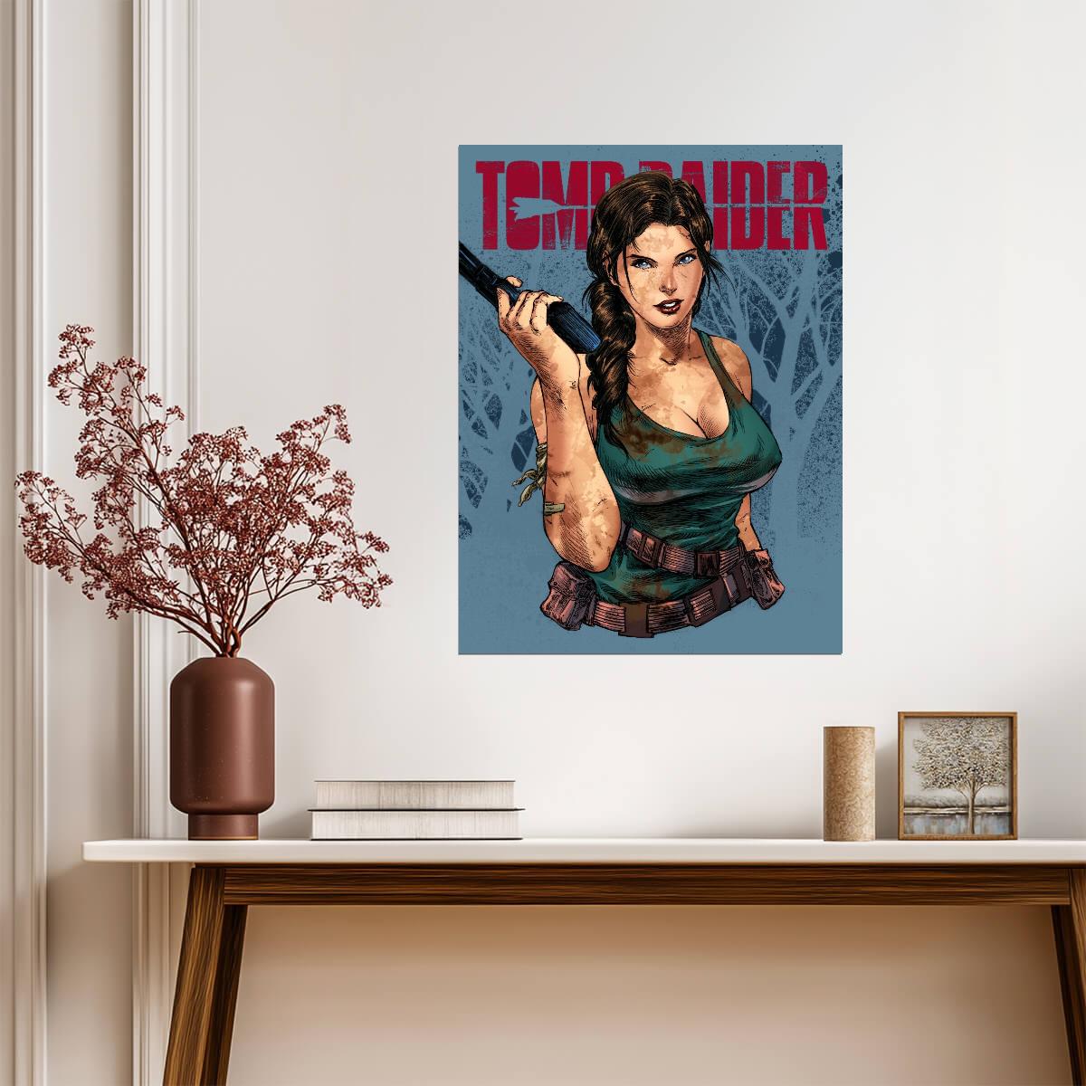 Tomb Raider Poster | Lara Croft | Comic Cover Portrait - Graphic & Art Poster