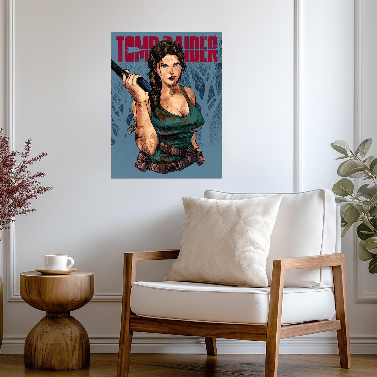 Tomb Raider Poster | Lara Croft | Comic Cover Portrait - Graphic & Art Poster