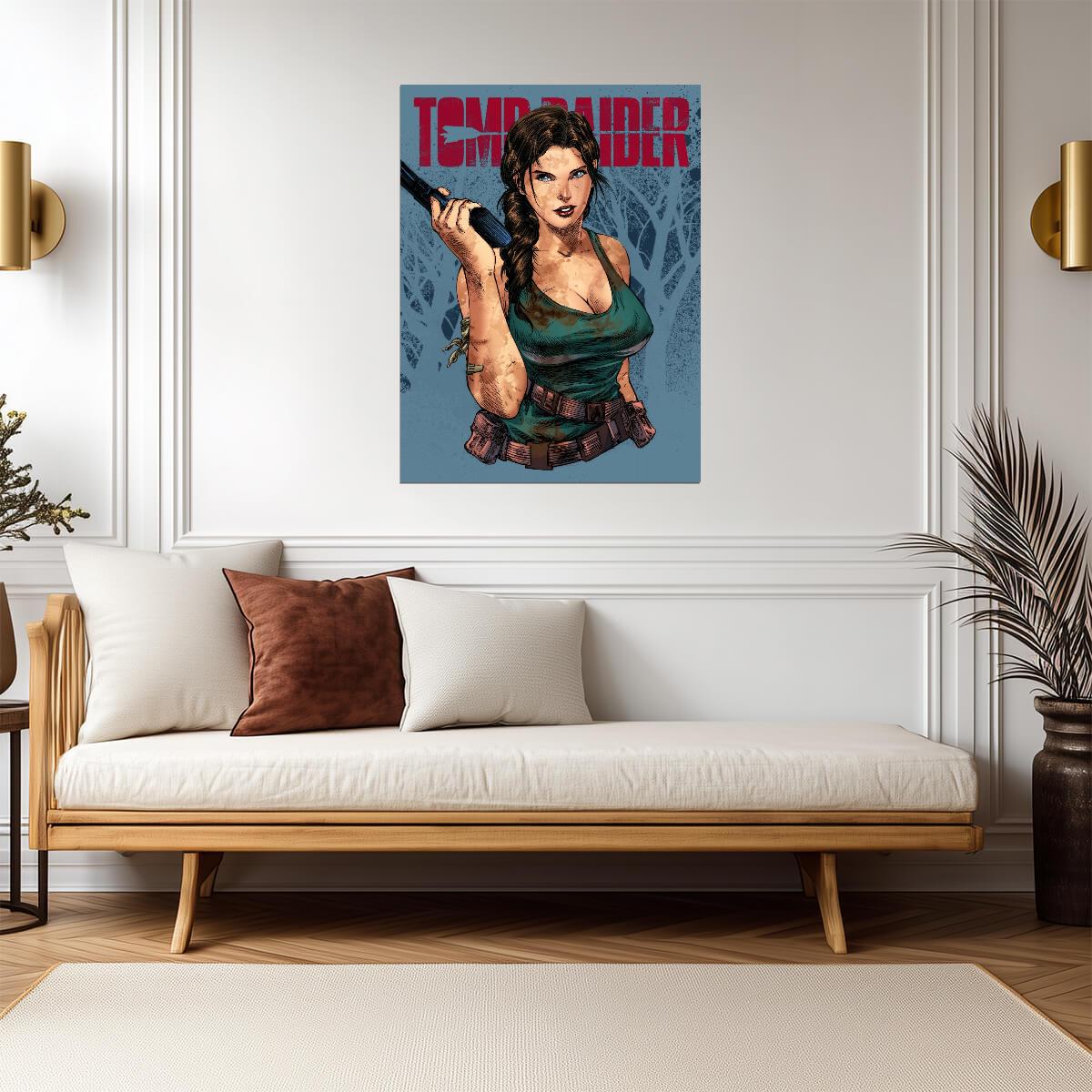 Tomb Raider Poster | Lara Croft | Comic Cover Portrait - Graphic & Art Poster