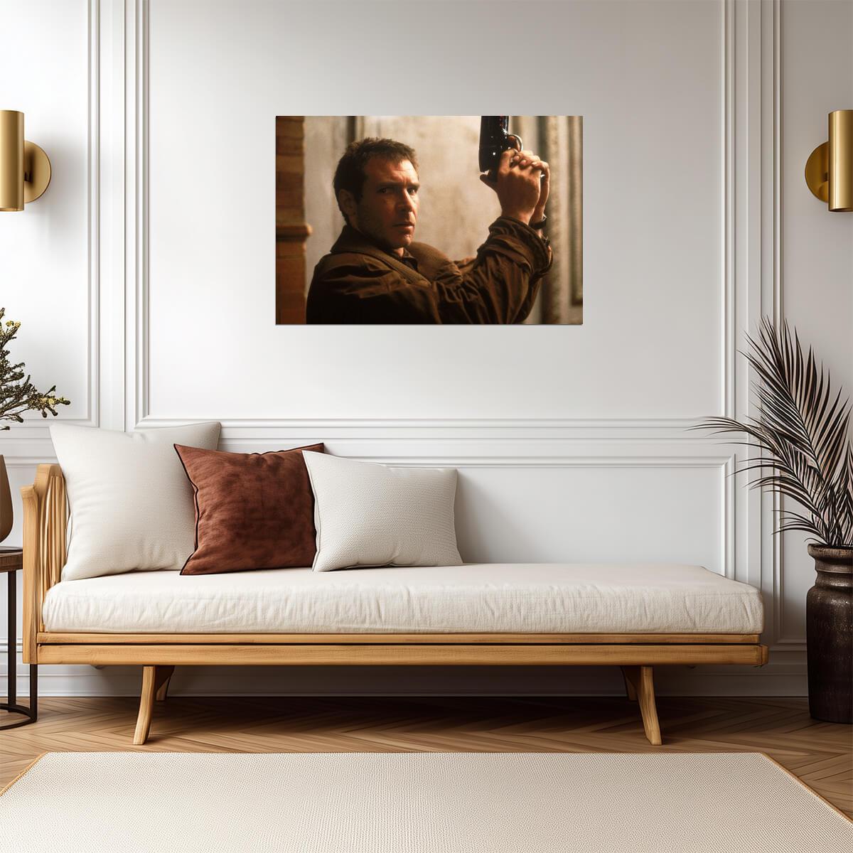 Blade Runner 1982 Movie Poster | Deckard Holding a Blaster - Movies & TV Poster